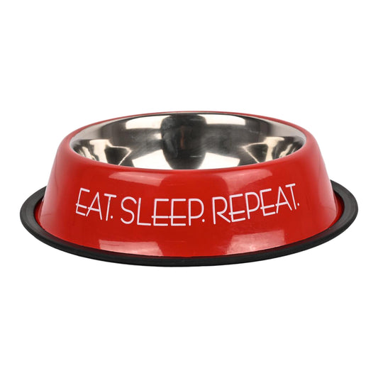 Furry Freak Stylish Red Stainless Steel Pet Bowl for Dogs & Cats – Anti-Skid Feeding Dish