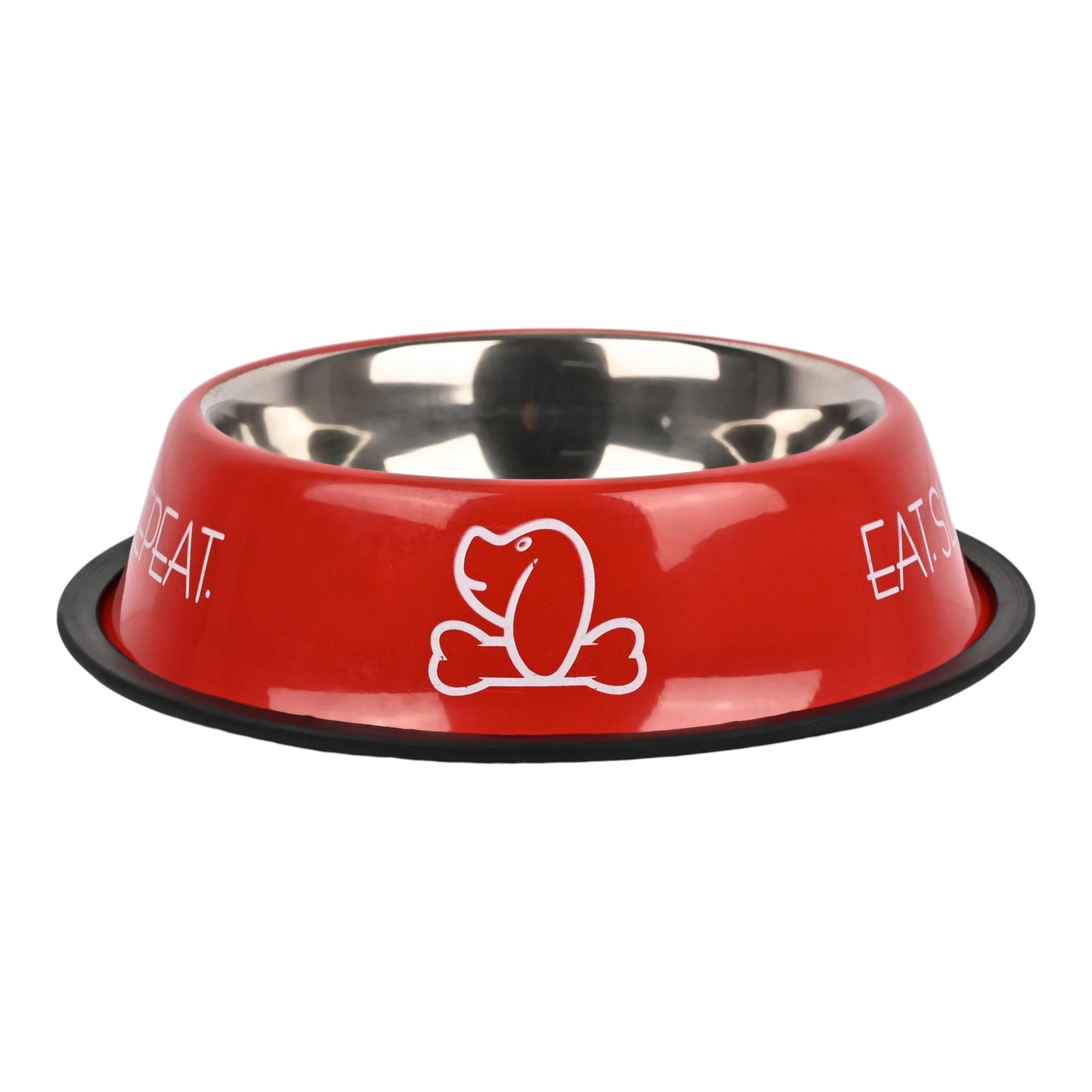 Furry Freak Stylish Red Stainless Steel Pet Bowl for Dogs & Cats – Anti-Skid Feeding Dish