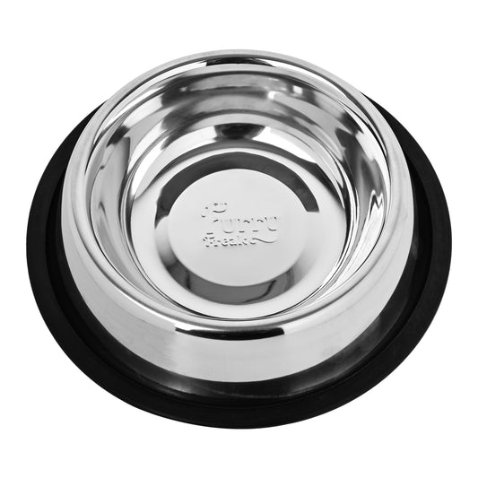 Furry Freak Stainless Steel Anti-Skid Pet Bowl – Durable Feeding Bowl for Dogs & Cats