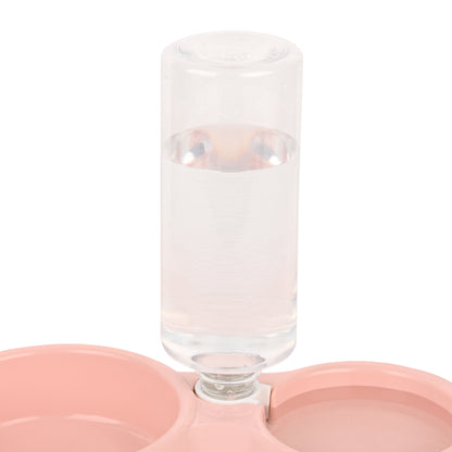 2-in-1 Pet Bowl with Automatic Water Dispenser – Ideal for Cats & Small Dogs (Pink)