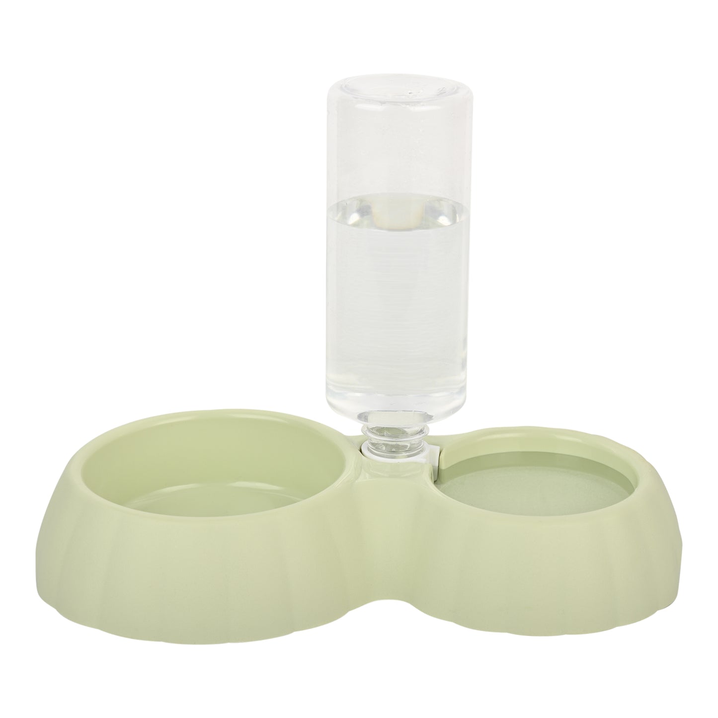 2-in-1 Pet Feeding Bowl with Automatic Water Dispenser – Green | For Cats & Small Dogs