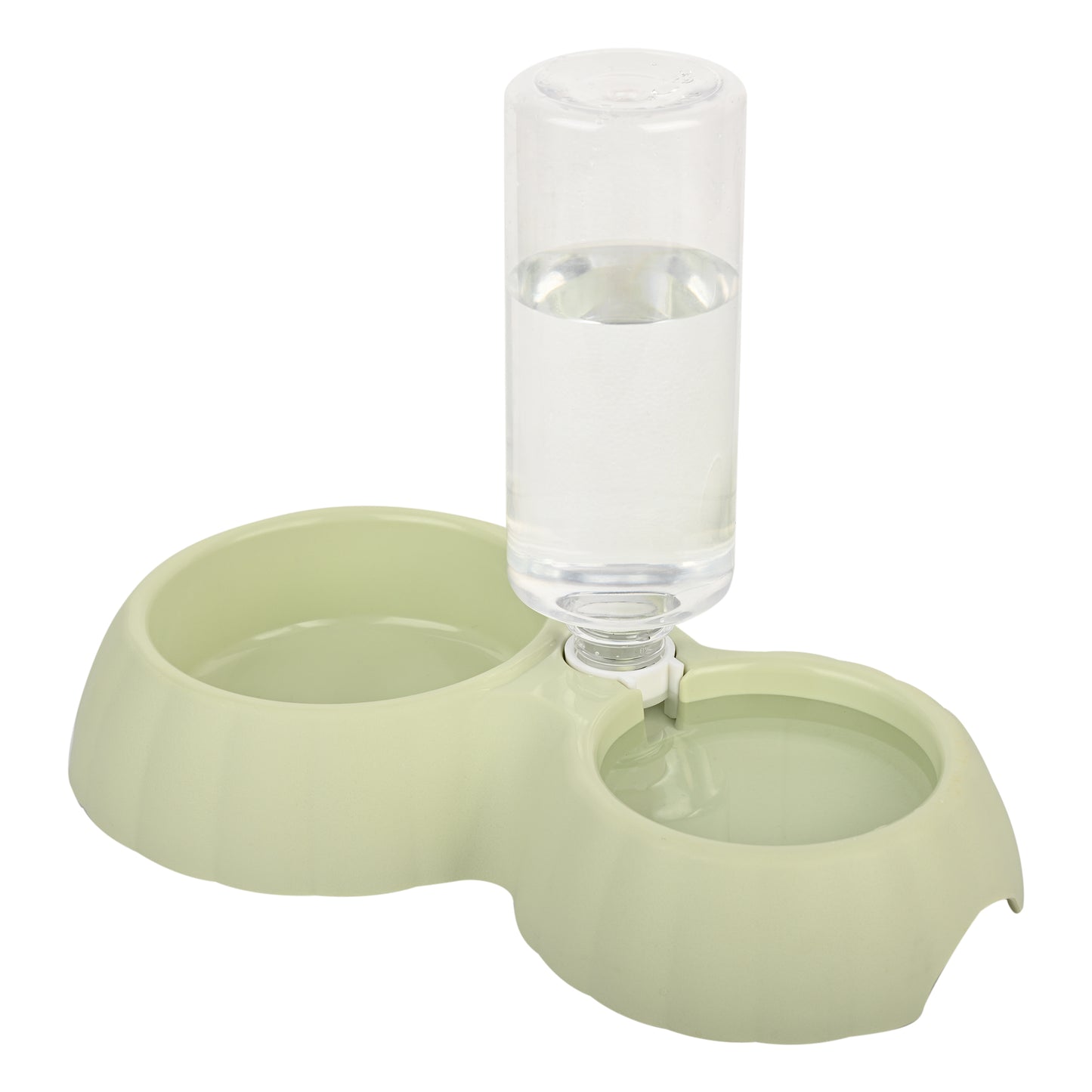 2-in-1 Pet Feeding Bowl with Automatic Water Dispenser – Green | For Cats & Small Dogs