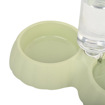 2-in-1 Pet Feeding Bowl with Automatic Water Dispenser – Green | For Cats & Small Dogs