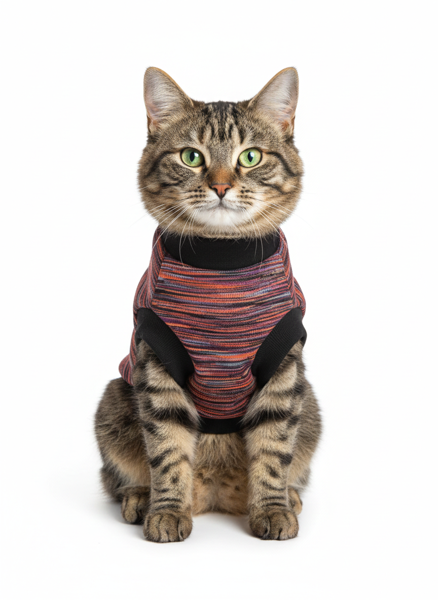 Urban Whiskers: Vibrant Cat Winter Graphic Vest