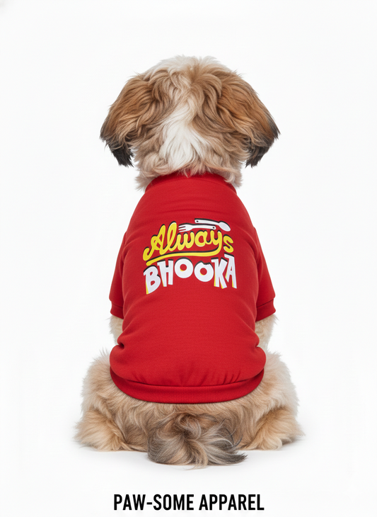 Paw-Some Apparel: "Always Bhooka" Dog Vest (Red)