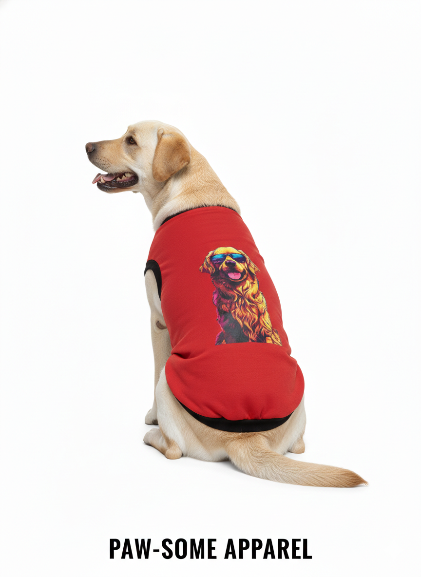 Furry Freak "Cool Golden" Sleeveless Dog Tank – Radiant Red