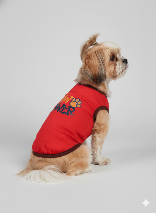 Bold Style Meets Active Comfort: The "Paw Power" Sleeveless Red Vest
