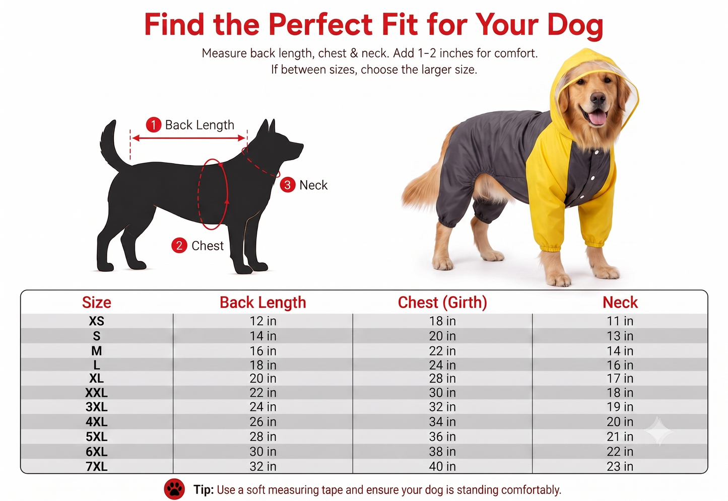 🦖 Yellow & Grey Full-Body Dino Dog Raincoat | 100% Waterproof Coverage