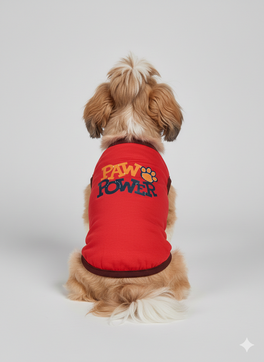 Bold Style Meets Active Comfort: The "Paw Power" Sleeveless Red Vest