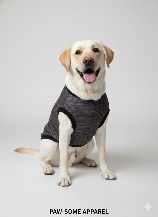 Paw-Some Apparel: "Cool Dog" Grey Space-Dye Winter T-Shirt