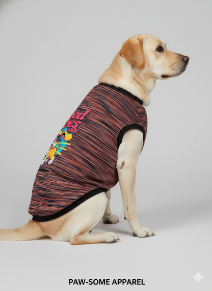 Paw-Some Apparel: "Good Vibes Only" Space-Dye Dog T-Shirt