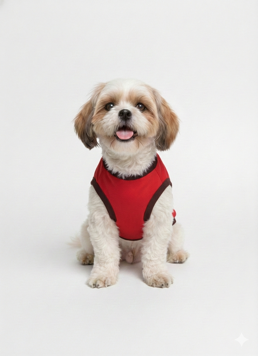 Bold Style Meets Active Comfort: The "Paw Power" Sleeveless Red Vest