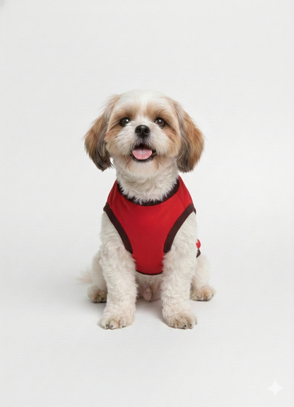 Bold Style Meets Active Comfort: The "Paw Power" Sleeveless Red Vest