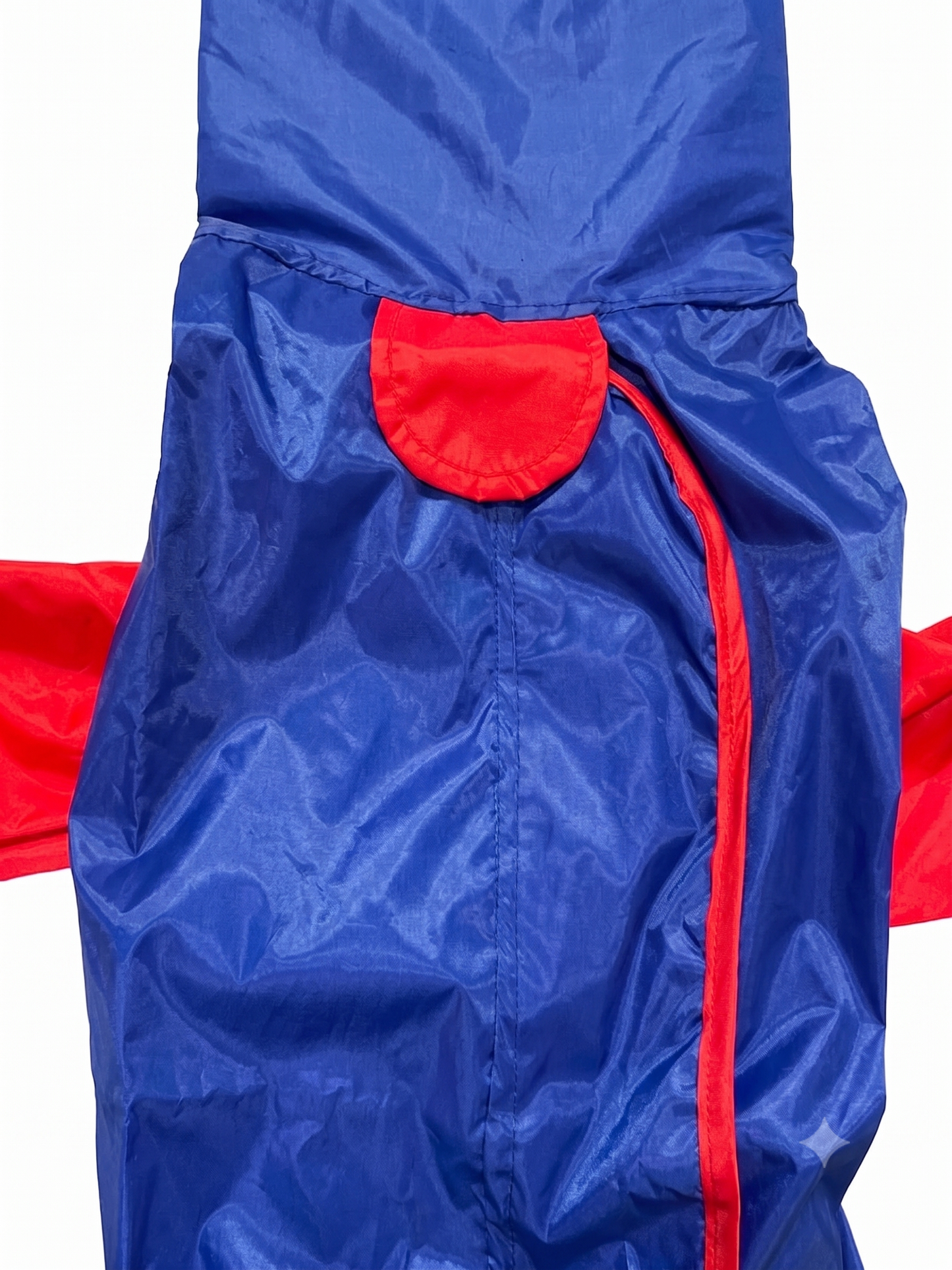 Waterproof Half-Sleeve Dog Raincoat with High Collar Hood – Full-Belly Rain Jacket for Medium to Large Dogs, Windproof Protective Dog Rain Suit with Adjustable Snaps, Blue & Red