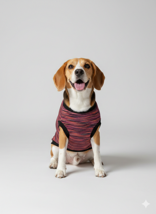 Paw-Some Apparel: "Always Bhooka" Dog Winter T-Shirt (Red)