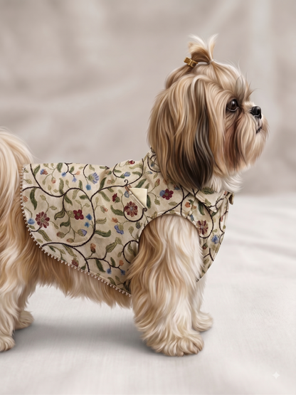 Royal Floral Tapestry Dog Ethnic Vest
