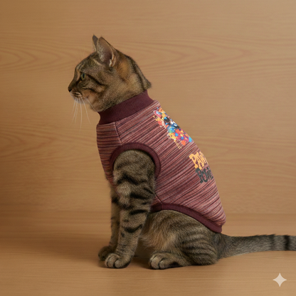Vibrant "Paw Power" & "I Love My Cat" Winter Cat T-Shirt – Cozy & Stylish Pet Apparel