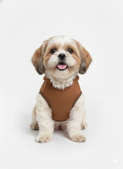 Ultimate Comfort Meets Playful Design: The Sleeveless Brown Dog Sweatshirt
