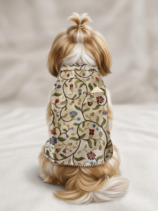 Royal Floral Tapestry Dog Ethnic Vest
