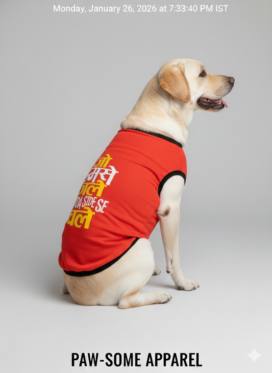 Paw-Some Apparel: "Thoda Side Se" Sassy Winter Dog T-Shirt