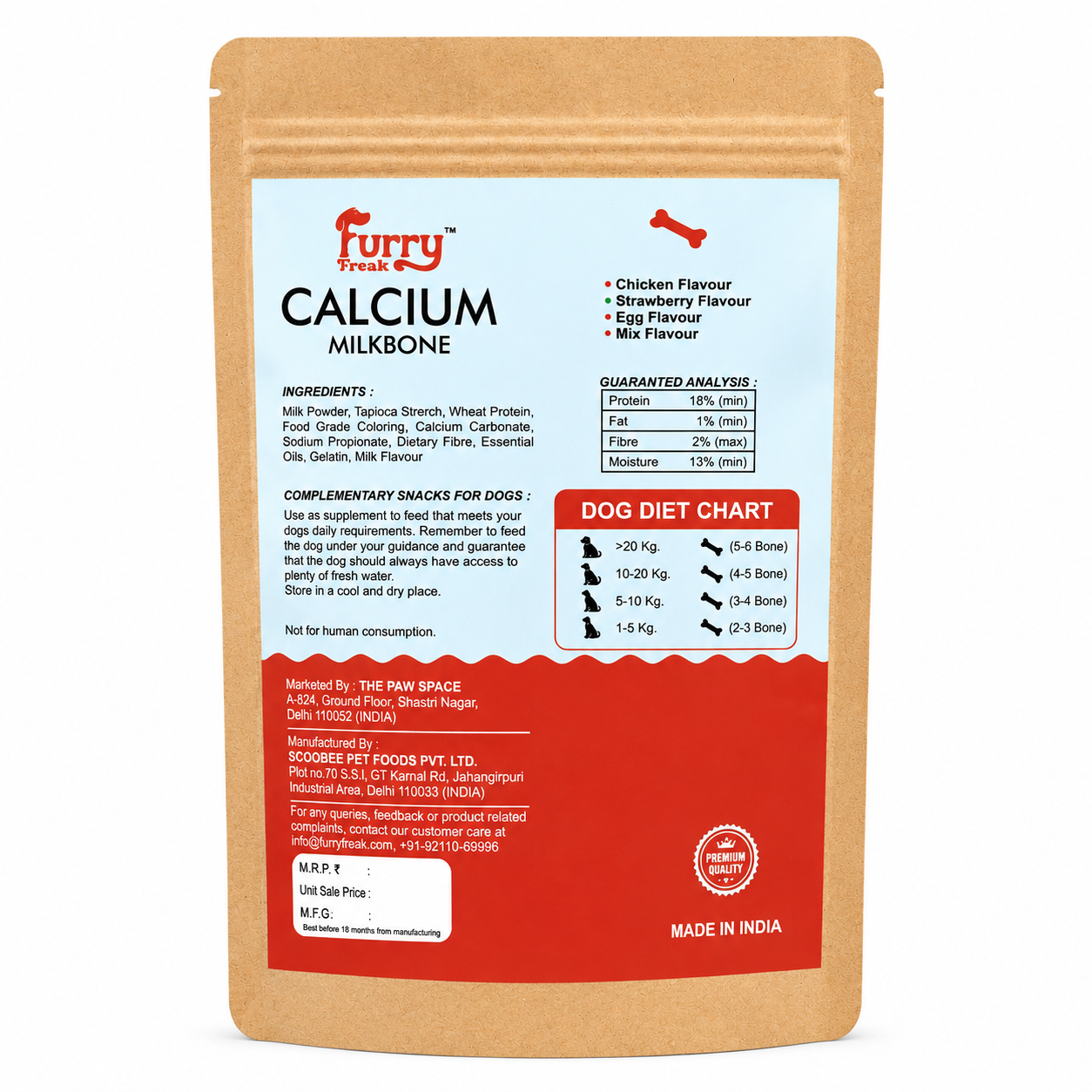 🦴 Furry Freak Calcium Milk Bone – Milky Flavour Dog Treats (270g)