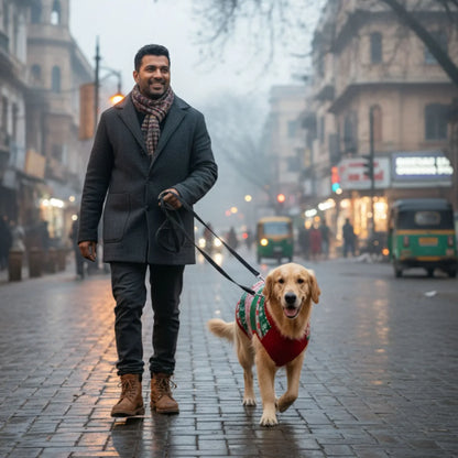 Festive Fido Fun: Premium Ugly Christmas Dog Sweater - Reindeer & Snowflake Holiday Knit